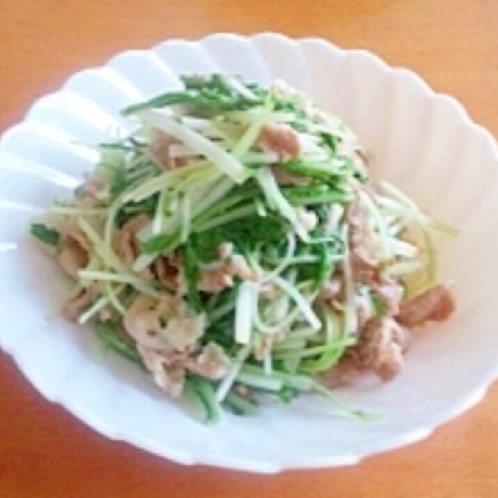 水菜と豚肉のポン酢炒め